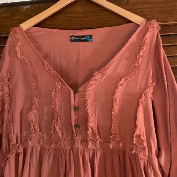 Cocoricooo boho prairie Rose Pink Dress - Picture 2 of 6